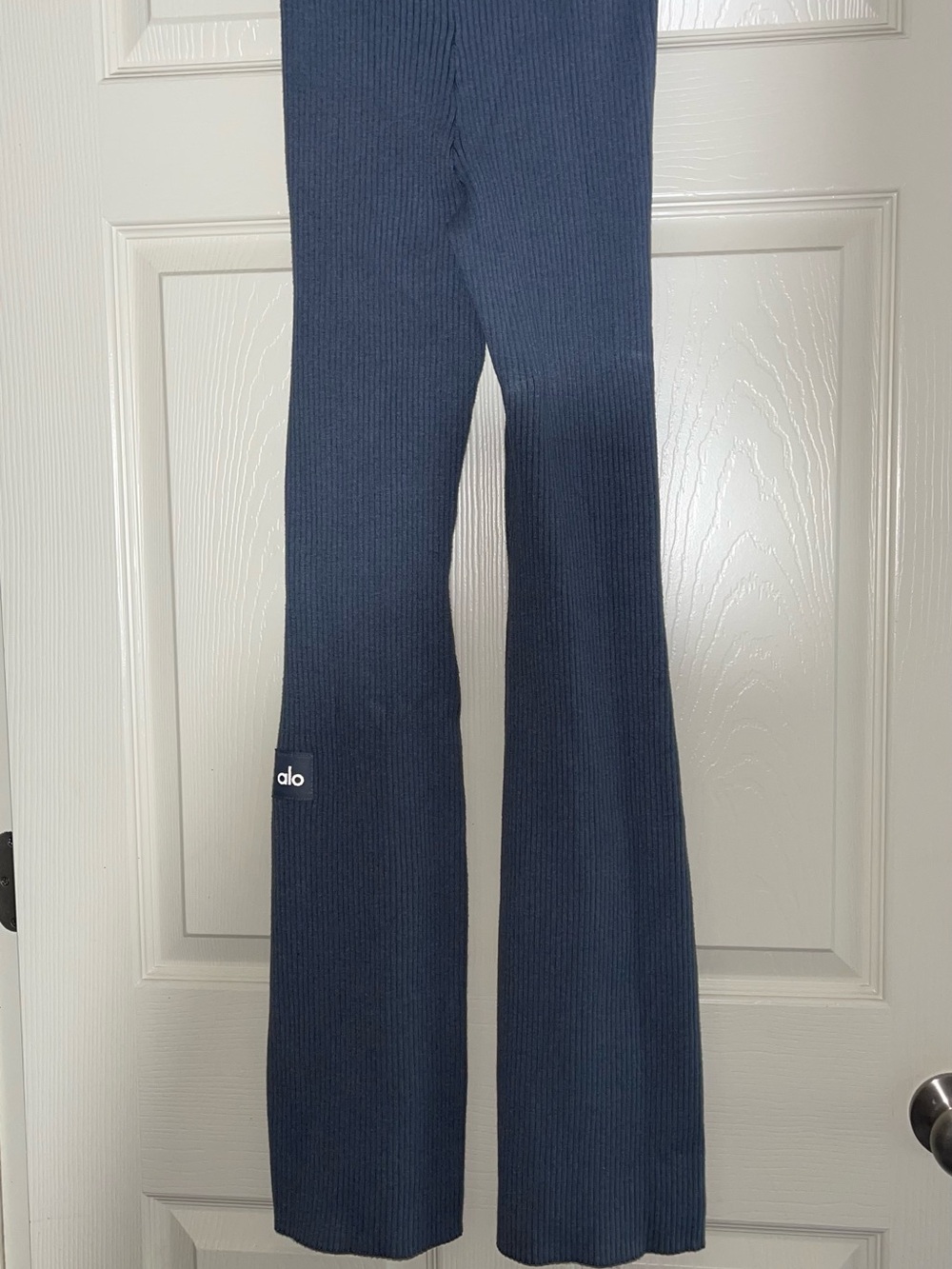 ALO Yoga Navy Ribbed Flare Pants